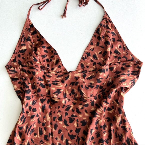 Free People Intimately Hang On Halter Slip Dress Natural Combo Size Large - Picture 7 of 12